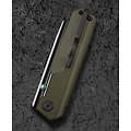 BTKG54C Bestech Tardis Od Green G10 Handle D2 Plain Black DLC/Satin Blade IKBS Linerlock Clip