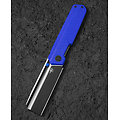 BTKG54G Bestech Tardis Blue G10 Handle D2 Plain Black DLC/Satin Blade IKBS Linerlock Clip