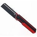 BTKG54E Bestech Tardis Black/Red G10 Handle D2 Plain Black DLC/Satin Blade IKBS Linerlock Clip