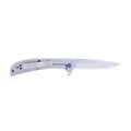 AMK4117 Al Mar Ultra Thin 2.7" D2 Satin Talon Drop Point Blade Stainless Steel Handles Frame Lock Clip