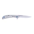 AMK4118 Al Mar Ultra Thin 3.1" D2 Satin Talon Drop Point Blade Stainless Steel Handles Frame Lock Clip