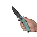 KUB237F Kubey Carve Jade Tactical Tanto AUS-10 Blade G10 Handle IKBS Linerlock Clip