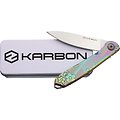 KARB108 Karbon Tidbit Satin N690 Blade Stainless Handles Floral Framelock IKBS Clip