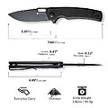 S200653 Sencut Knives Vesperon Black 9Cr18MoV Black Blade Black Micarta Handles IKBS Linerlock Clip