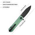 KUB371D Kubey NEO Jade G10 Handle AUS-10 Clip Point Blackwash Blade IKBS Linelock Clip