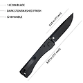 KUB2102D Kubey Akino Black Sandvik 14C28N Blackwash Blade G10 Handle IKBS Lockback Clip