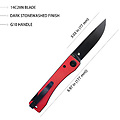 KUB2102C Kubey Akino Red Sandvik 14C28N Blackwash Blade G10 Handle IKBS Lockback Clip
