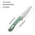 KUB365C Kubey Elang Jade AUS-10 Bead Blasted Blade G10 Handle IKBS Lockback Clip