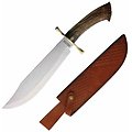 RR2590 Rough Ryder Crown Stag Bowie Stainless Blade Stag Handle Leather Sheath 