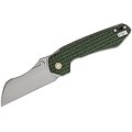 VOSGTVWMN2 Vosteed Knives Gator Green Micarta Sandvik 14C28N Stonewash Wharncliffe Blade IKBS Liner Lock Clip
