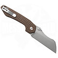 VOSGTVWMZ2 Vosteed Knives Gator Brown Micarta Sandvik 14C28N Stonewash Wharncliffe Blade IKBS Liner Lock Clip