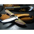 BR0493 Browning Fixed Blade Skinner Wood Handle 440 Blade Nylon Sheath