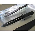 F18409BB Frost Cutlery Cavalry Combat Bowie Stainless Blade Rubber Handle Nylon Sheath