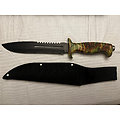 F18431CA Frost Cutlery Jungle Fever IV Bowie Stainless Blade Camo Handle Nylon Sheath