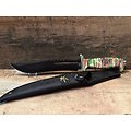 F18432CA Frost Cutlery Jungle Fever III Bowie Stainless Blade Camo Handle Nylon Sheath