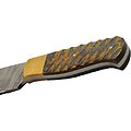 DM1373 Damascus Yellowjacket Skinner Damascus Blade Wood Handle Leather Sheath