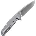  KUNK7013 Kunwu Knives Orion II Framelock Elmax Blade Gray Titanium Handle Clip
