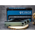 FKCSV003 Finch SHIV Ghost Green 14C28N Black Wharncliffe Blade G10 Handle IKBS Linerlock Clip Titanium