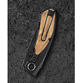 BTKT2307C Bestech Lito Olive M390 Blackwash Skinner Blade Titanium/Wood Handles IKBS Framelock Clip