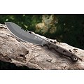 TPBWLF02 TOPS Knives Brush Wolf Skinner 1095 Blade Green Micarta Handle Leather Sheath Made USA