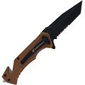 SWP1200647 Smith&Wesson H.R.T. A/O Tanto Serr Stainless Blade Brown Polymer Handle Clip Linerlock 