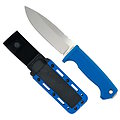 DEMAD22BBK Demko Knives FREEREIGN Drop Point AUS-10A Satin Blue Molded Rubber Handle Kydex Sheath