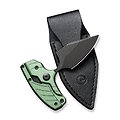 CIVC210364 CIVIVI Typhoeus Green Push Dagger 14C28N Blackwash Blade Aluminum Handles Leather Sheath