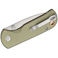 J1934GN CJRB Cutlery Mica Green AR-RPM9 Satin Drop Point Blade Aluminum Handles Button Lock IKBS Clip