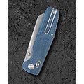 BTKG56C1 Bestech Slasher Blue Micarta Handle D2 Stonewash Crossbar Lock IKBS Clip