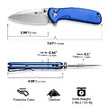 S22043B3 Sencut Knives ArcBlast Blue 9Cr18MoV Satin Drop Point Blade Aluminum Handles Button Lock IKBS Clip