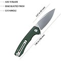 KUB901N Kubey Calyce Green G10 Handle Bead Blasted AUS-10 Blade IKBS Linerlock Clip