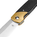 KIV3661C1 Kizer Gavel 154CM Satin Spear Point Blade Micarta/Brass Bolsters Handles Liner Lock IKBS Clip 
