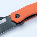 VOSA1101 Vosteed Griffin Orange G10 Handles 14C28N Blackwash Hawkbill Blade IKBS Linerlock Clip