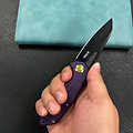 KUB291W KUBEY Vagrant Purple G10 Handle Black M390 Blade IKBS Linerlock Clip 