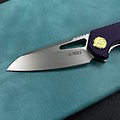 KUB291S KUBEY Vagrant Purple G10 Handle Sandblast M390 Blade IKBS Linerlock Clip 