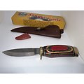 SM1 Sawmil Ark-N-Saw Hunter Carbon Blade Wood Handle Leather Sheath