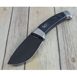 BR0371 Browning Black Laminate Skinner Stainless Blade Wood Handle Nylon Sheath