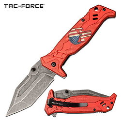 TF1025RD Tac Force A/O Red Skull Punisher Tactical 3Cr13 Stainless Tanto Blade Aluminium Handle