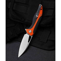 BTKG26C Bestech Komodo Black/Orange G10 Handle D2 Blade Linerlock Clip