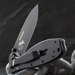 BRKR1FGB Couteau Esee Zancudo Gray FRN Handle AUS-8 Black Blade Framelock Clip