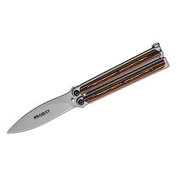 BCC909 Bradley Kimura Balisong Butterfly Knife 154CM Spear Point Blade Orange/Black G10 Handle USA