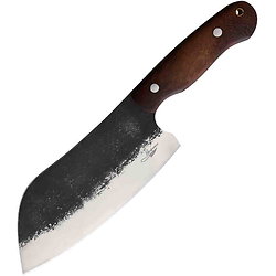 BKA030 BenJahmin Knives Camp Cleaver 1055 Carbone Blade Wood Handle Leather Sheath