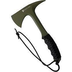 BR110BLG Browning Shock'N Awe Green Tomahawk 1055 Carbon Blade Cord Handle Blade-Tech black Sheath