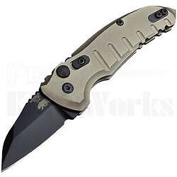 HO24147 Hogue A01 Microswitch Automatic CPM-154 Black Wharncliffe Blade FDE Aluminum Handles USA