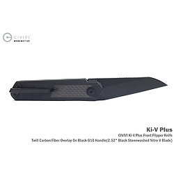 CIVC20005B3 CIVIVI Ki-V Plus G10 Handles/Carbon Fiber Handles Nitro-V Black Blade IKBS Linerlock CLip
