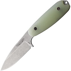 BRAD35S117 Bradford Knives Guardian 3.5 Sabre N690 Blade Jade G10 Handle Leather Sheath USA