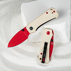 CIVC19068S7 Civivi Baby Banter Red/Ivory G10 Handle Nitro-V Red Blade IKBS Linerlock Clip