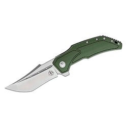 BG007 Begg Knives Astio OD Green D2 Satin Tanto Blade G10/Stainless Handles IKBS Framelock Clip