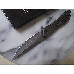 EE10A83SGY ElitEdge Linerlock A/O Ti Gray 420C Blade Stainless Blade Linerlock Clip