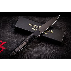 PKCP16BKT Piranha DNA Automatic Knife Black Aluminium Handle CPM S30V Blade Button Lock USA
